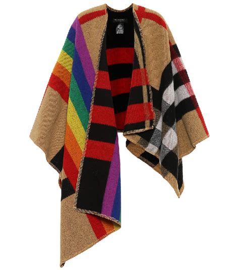 burberry rainbow wool vintage poncho|how to authentic burberry poncho.